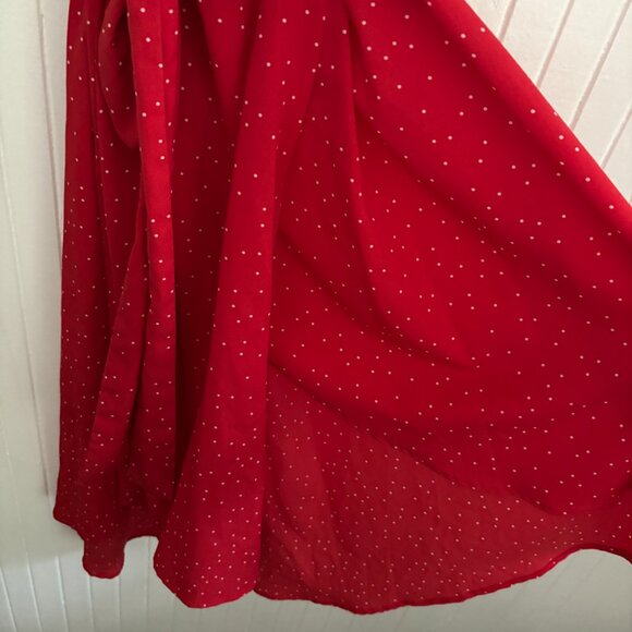 Anthropologie Polka Dot Flutter Sleeve Wrap Dress - Picture 3 of 13